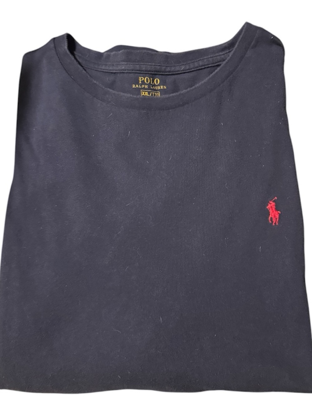 Polo Ralph Lauren Navy Crewneck T-Shirt with Red Pony Logo Size XXL